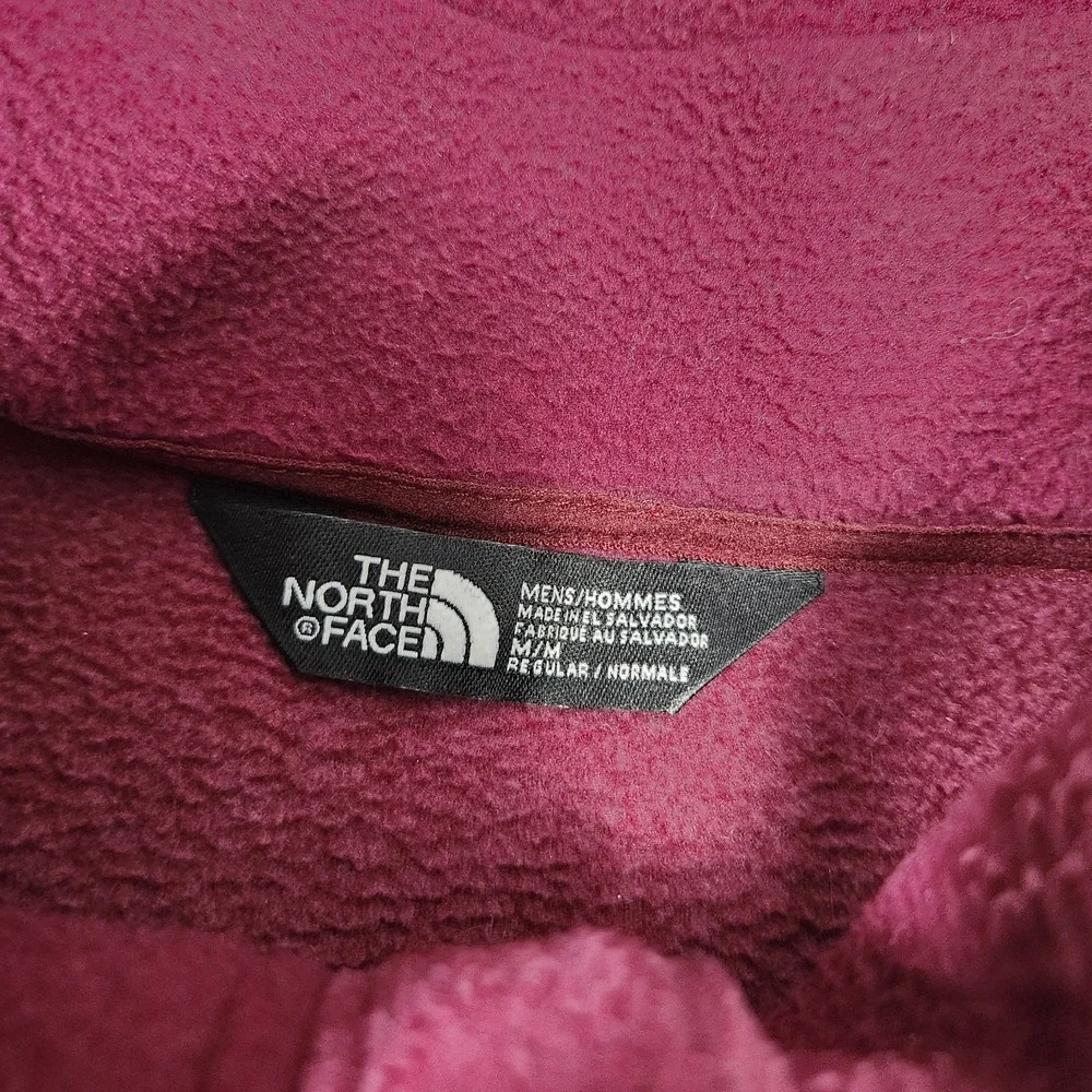 North Face Sweatshirt Men Medium Glacier Heavy Fleece 1/4 Zip Pullover‎ Red